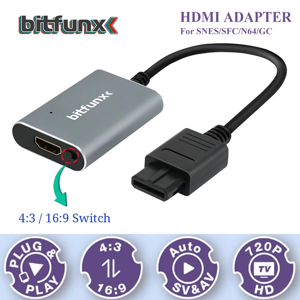 Retro Gaming On - Bitfunx – adaptateur vidéo 720P Svideo/AV