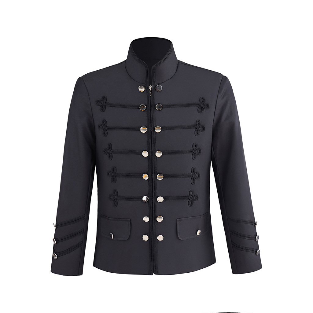 Retro Gaming Jacket - Veste militaire noire pour homme, style
