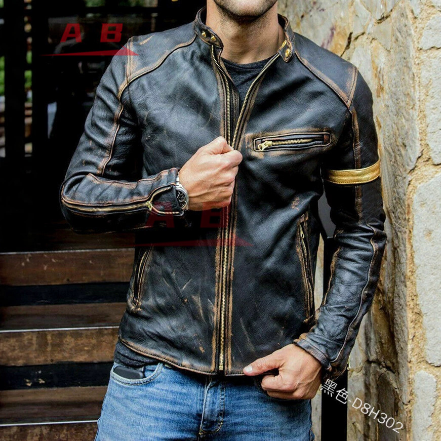 Retro Gaming Jacket - Blouson en cuir rétro pour moto,